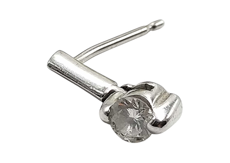 K18WG ピアス ホワイトゴールド ダイヤ付き