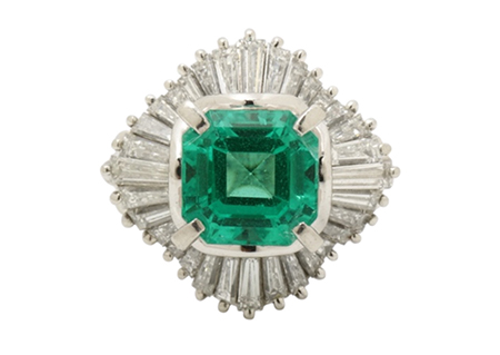 Pt900　エメラルド2.62ct　D1.36ct