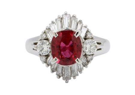 ルビーR1.54ct　ダイヤモンドD0.98ct　Pt900