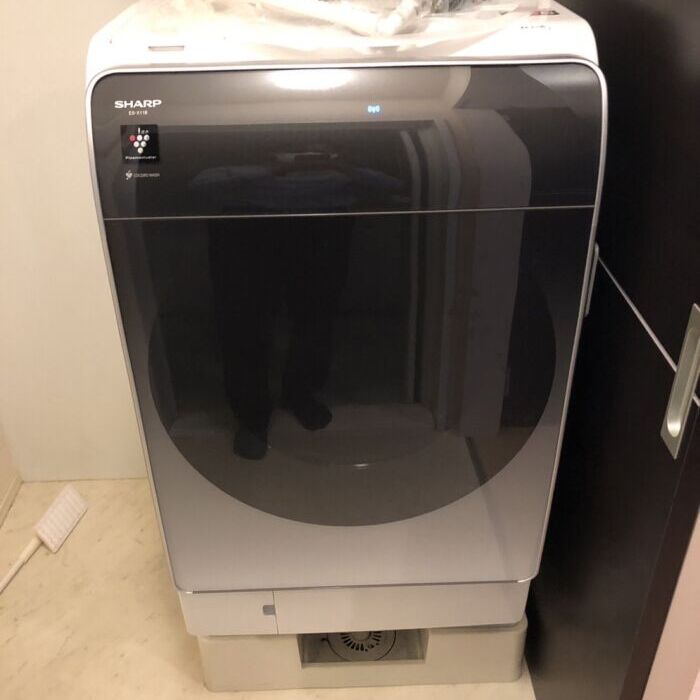 みよし市三好町で出張買取した洗濯機・シャープ ES-X11B（ドラム式・11kg・2024年製）の正面
