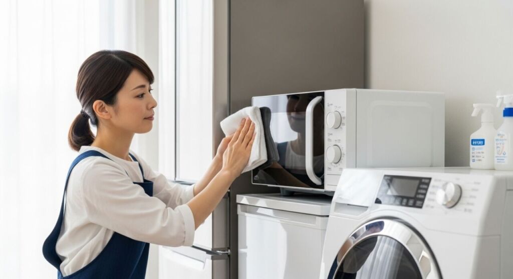 高価買取のために清掃された電子レンジ