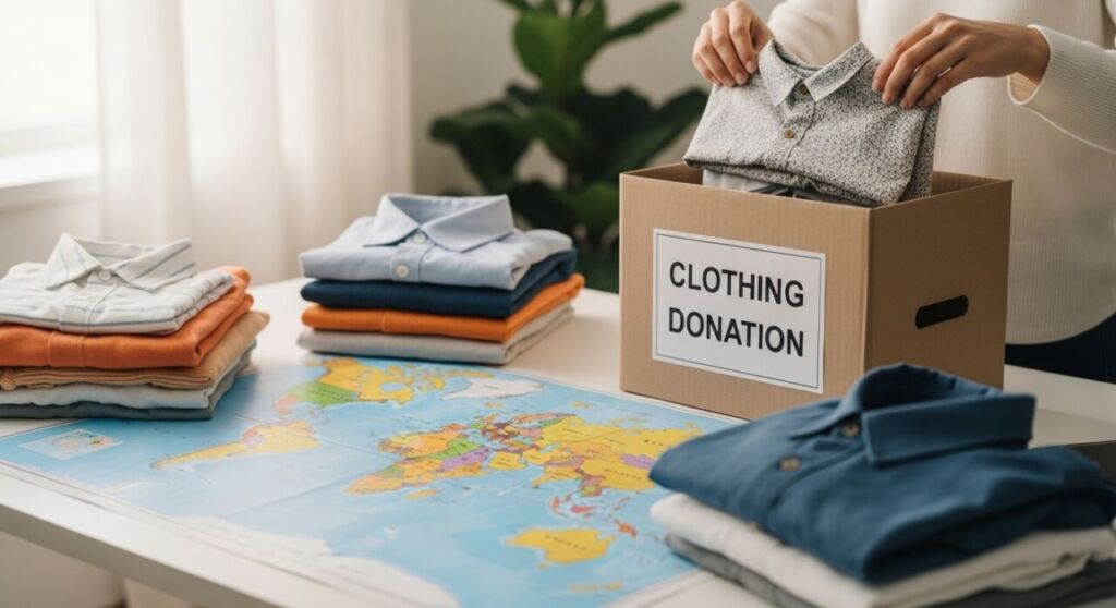 古着寄付による社会貢献のイメージ